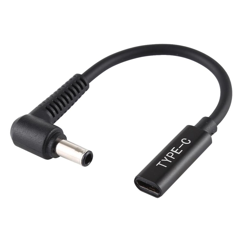 USB-C Female to 5.0x1.0mm DC Adapter Cable Compact Power Connector for Laptops Routers