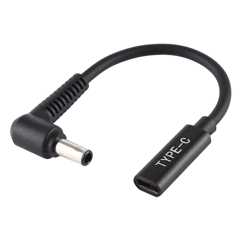 USB-C Female to 5.0x1.0mm DC Adapter Cable Compact Power Connector for Laptops Routers