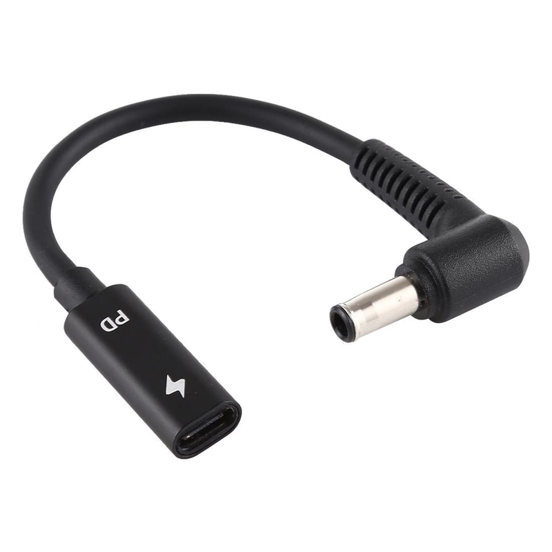 USB-C Female to 5.0x1.0mm DC Adapter Cable Compact Power Connector for Laptops Routers