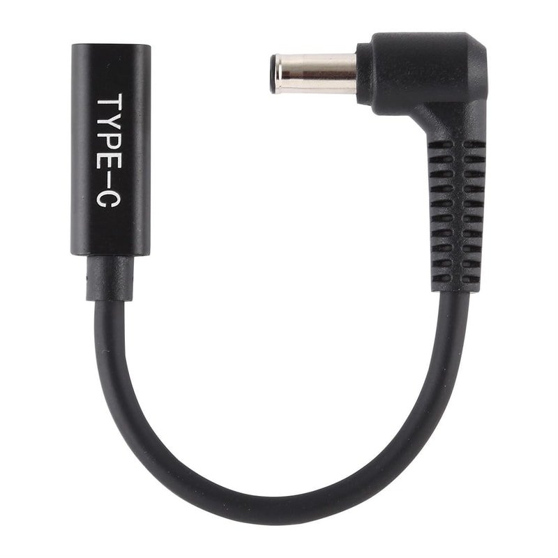 USB-C Female to 5.0x1.0mm DC Adapter Cable Compact Power Connector for Laptops Routers