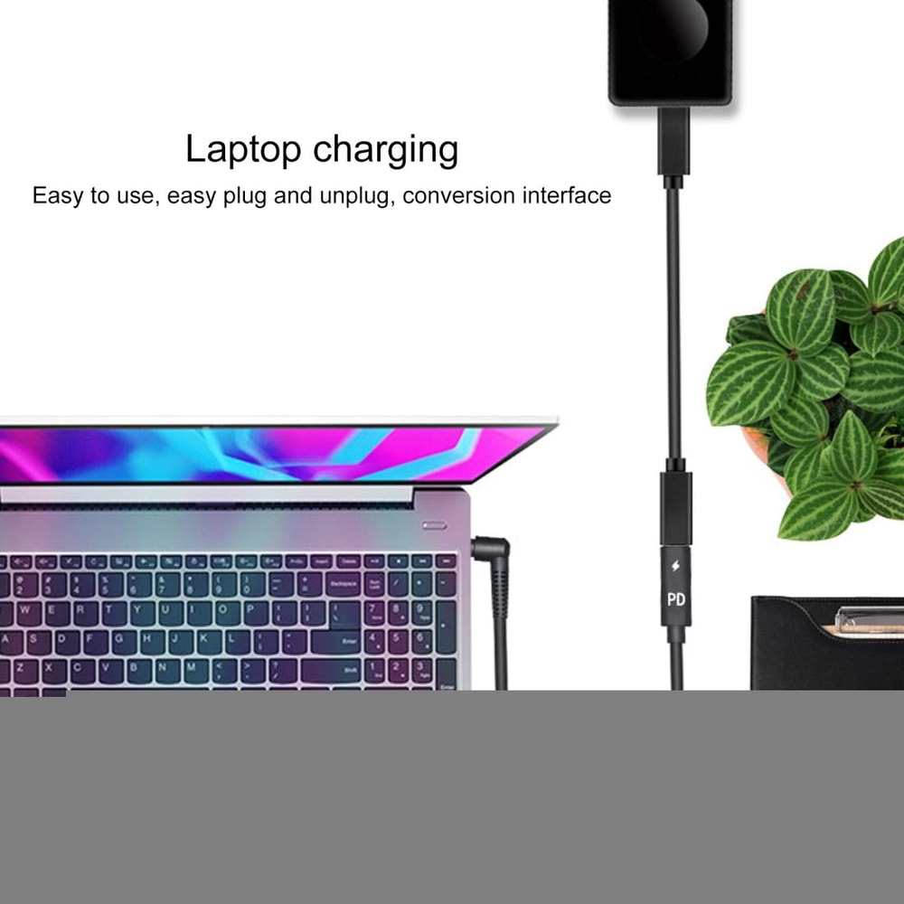 USB-C Female to 5.0x1.0mm DC Adapter Cable Compact Power Connector for Laptops Routers