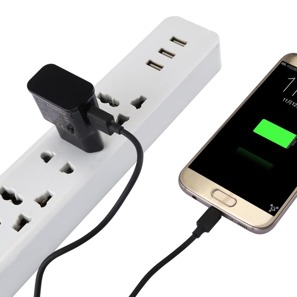 Fast Charge 5V 2.1A USB Wall Charger with Micro USB Cable Smart Power Adapter