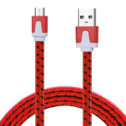 2m woven micro usb to usb charging & data cable red durable fast sync cable