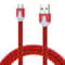 2m Woven Micro USB To USB Charging Data Cable Red Durable Fast Sync Cable 0