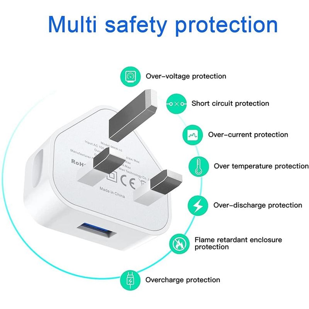 Compact 5V 1A USB Wall Charger White Safe Travel Power Adapter 3