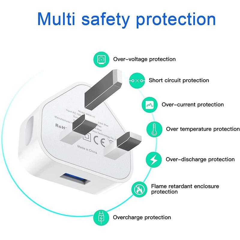 Compact 5V 1A USB Wall Charger White Safe Travel Power Adapter 3
