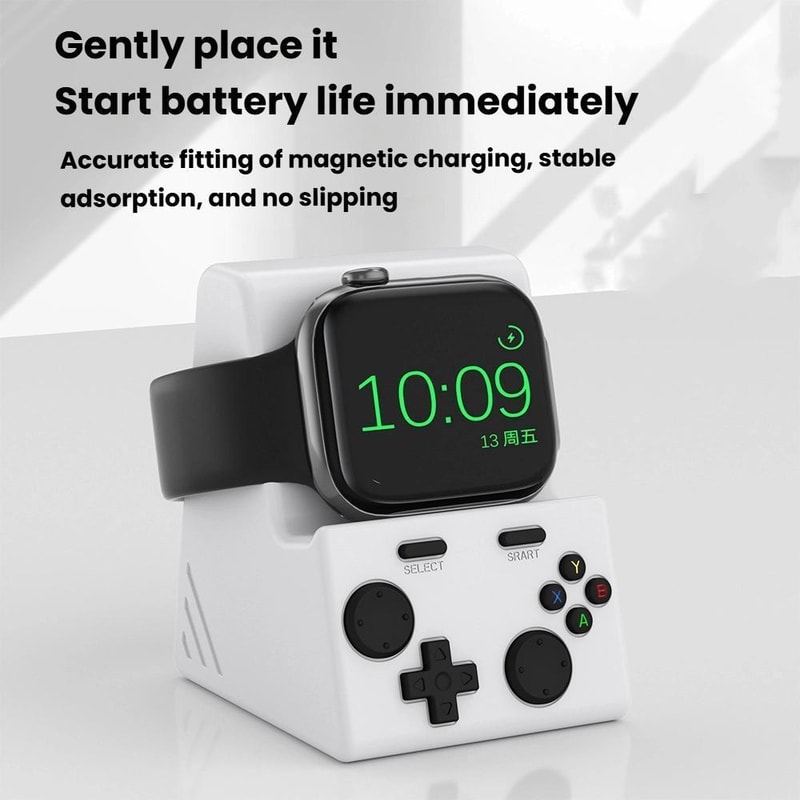 Dark Gray Silicone Apple Watch Charging Stand Dock with Cable Management Base