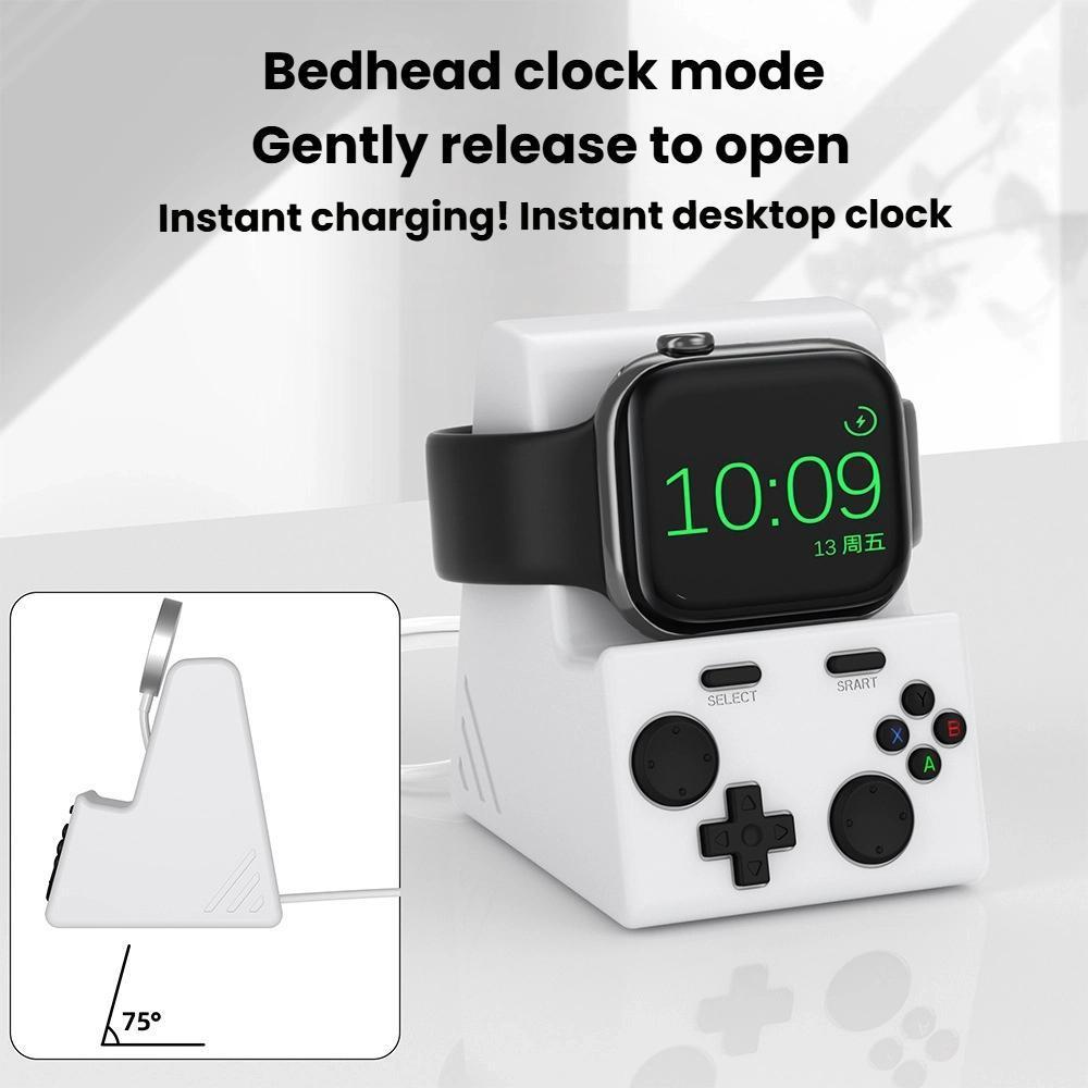 Dark Gray Silicone Apple Watch Charging Stand Dock with Cable Management Base