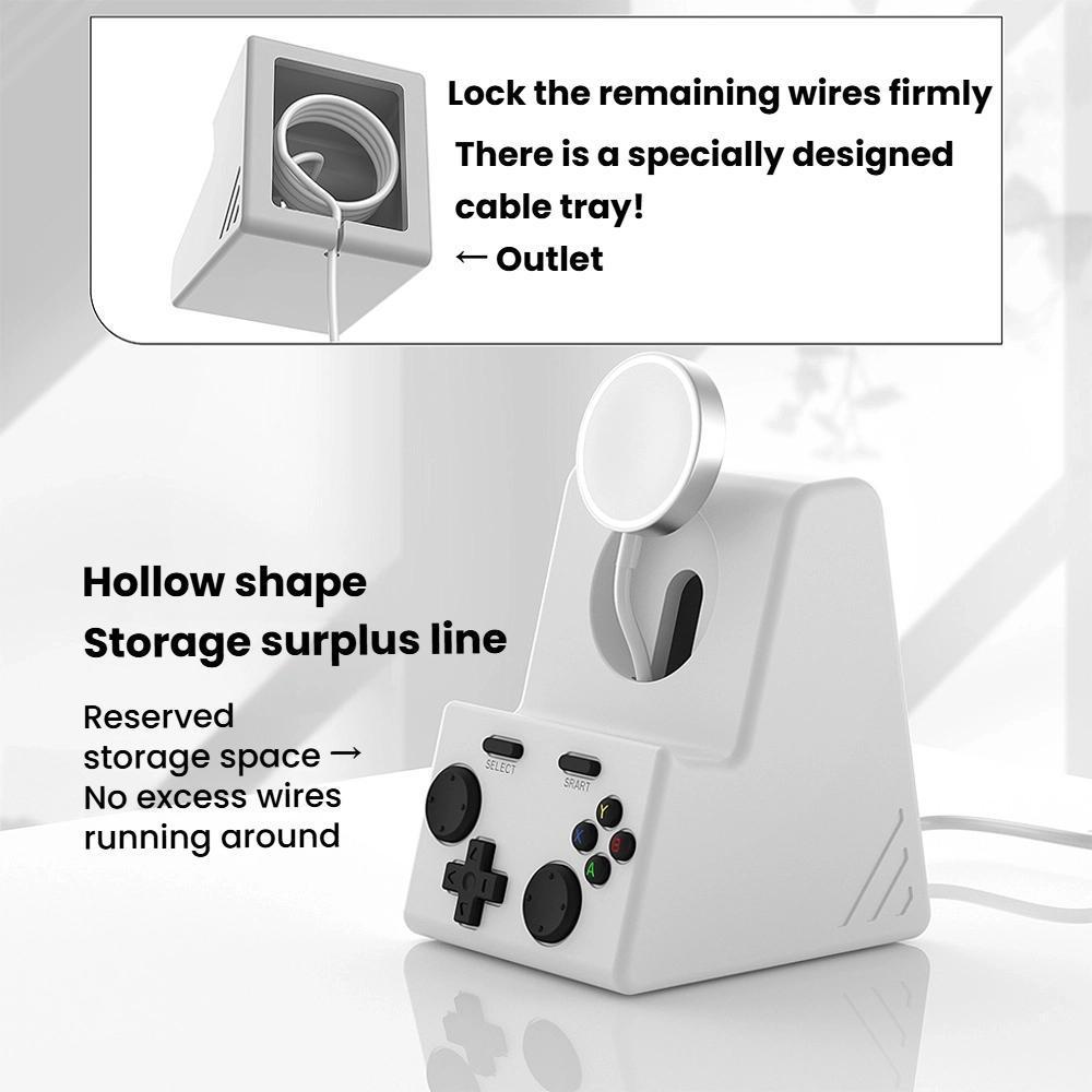 Dark Gray Silicone Apple Watch Charging Stand Dock with Cable Management Base