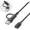 2-in-1 USB-C & USB-A Fast Charging Cable for Garmin Fenix 8 7X 6S Pro Watch Charger 1m Black