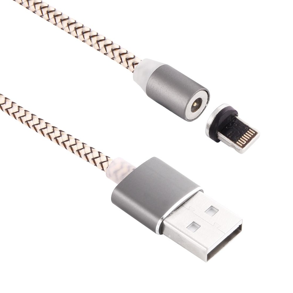 360 Degree Rotating Magnetic Lightning Charging Cable LED Indicator 1m Braided 8 Pin USB Cable