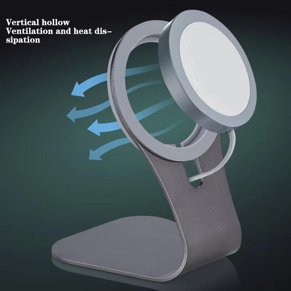 Aluminum Alloy Magnetic Wireless Charger Stand Phone Holder Desktop Dock for MagSafe Devices