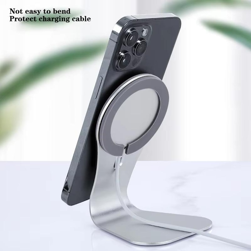 Aluminum Alloy Magnetic Wireless Charger Stand Phone Holder Desktop Dock for MagSafe Devices