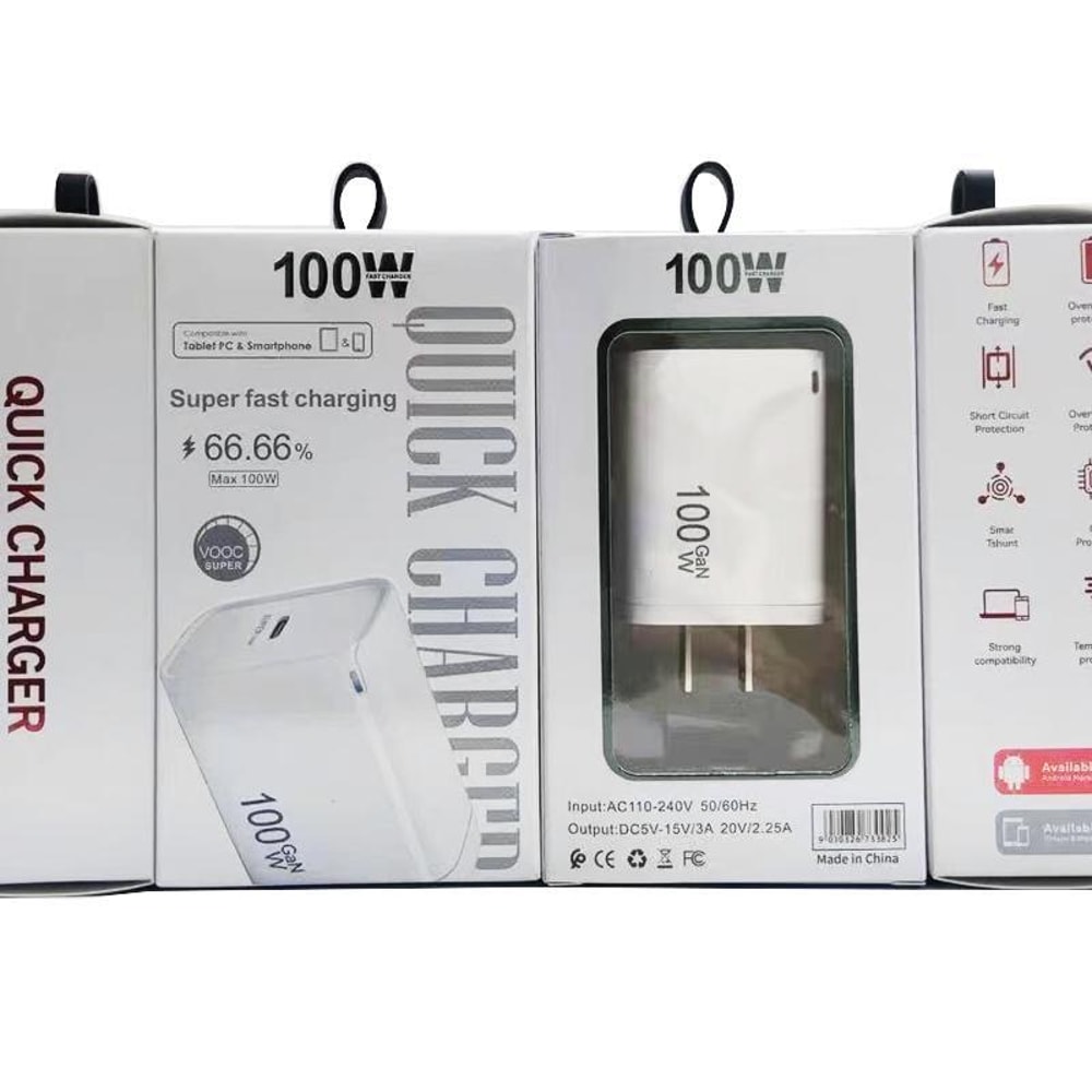 TE-PD46 GaN 100W USB-C PD Fast Charger Universal Multi-Protocol Wall Adapter US Plug