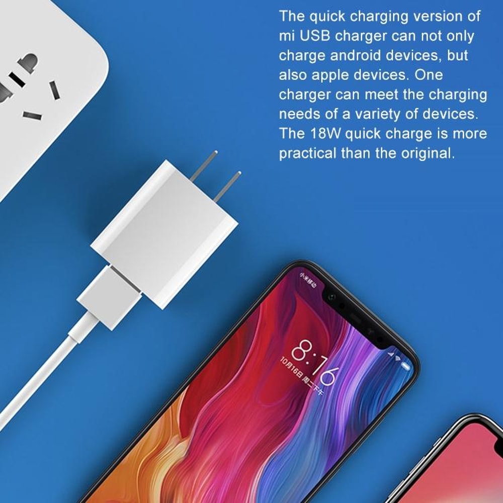 Original Xiaomi 18W Fast USB Wall Charger Compact Quick Charge Power Adapter
