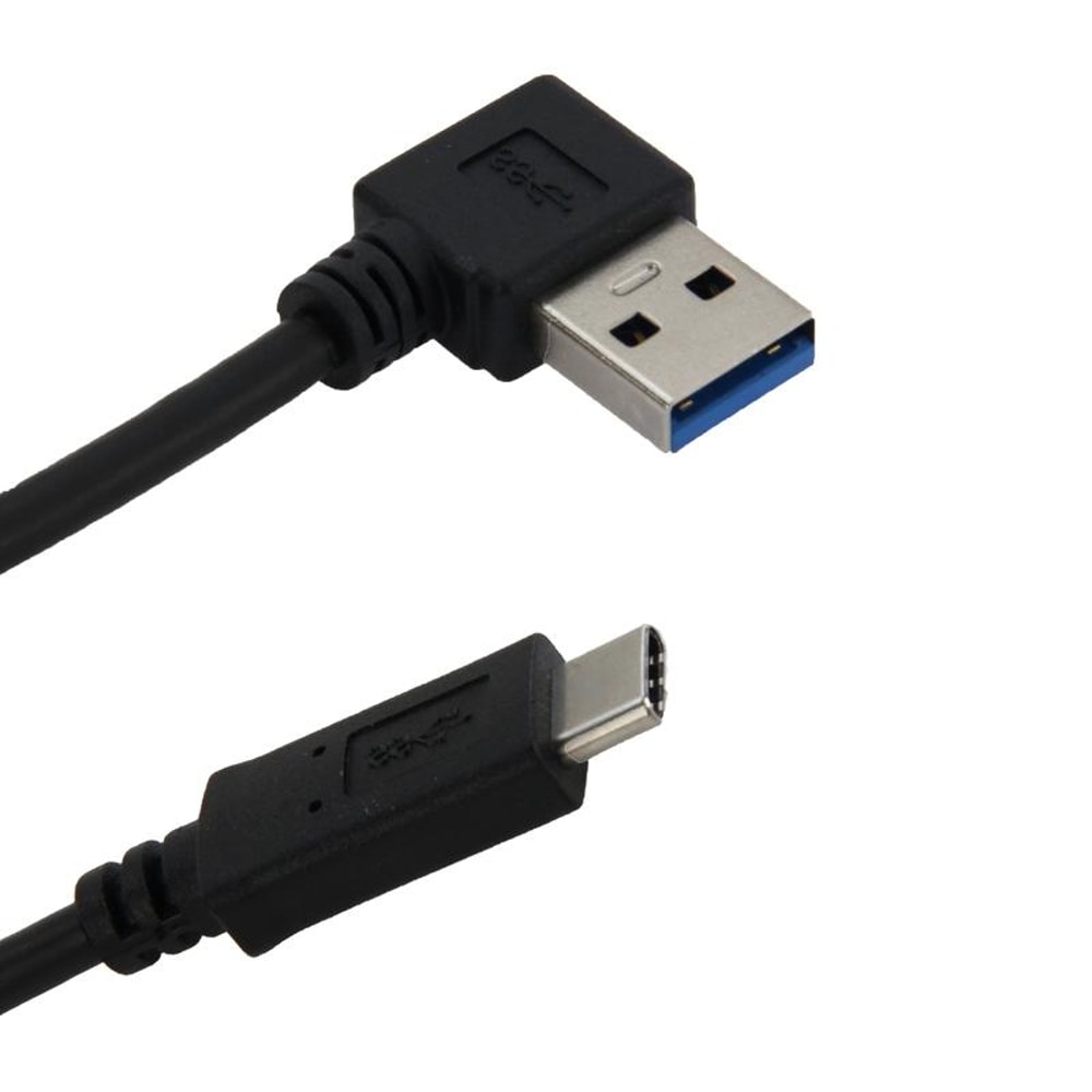 USB-C to USB 3.0 90 Degree Left Angle Cable 1m Fast Charge Data Sync Adapter
