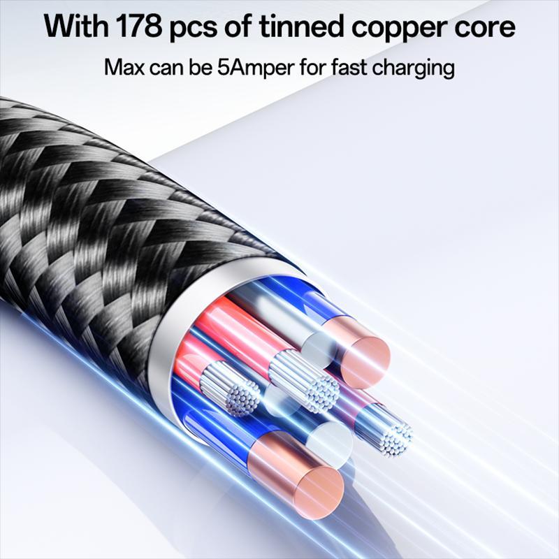 140W USB C Fast Charging Cable 1.2m Nylon Braided Laptop Phone Charger