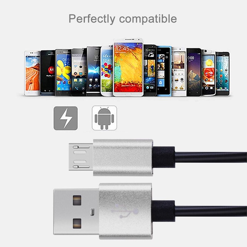 Flexible Coiled Micro USB Cable Fast Charging & Data Sync Stretch Cable