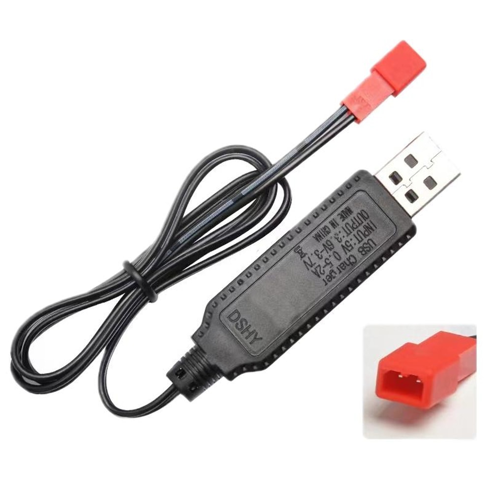 3.7V USB JST Battery Charging Cable with Smart Chip Protection for Rechargeable Devices