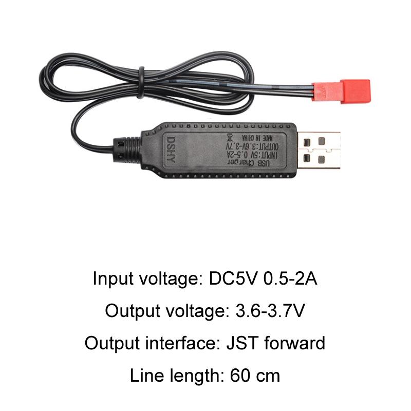 3.7V USB JST Battery Charging Cable with Smart Chip Protection for Rechargeable Devices