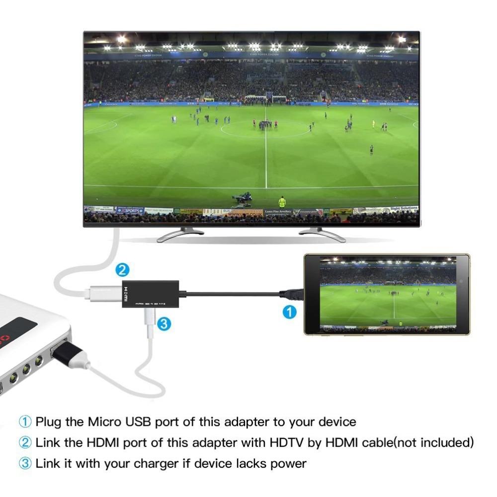 Micro USB to HDMI Adapter Cable 1080P MHL for Samsung & Huawei TV Connection