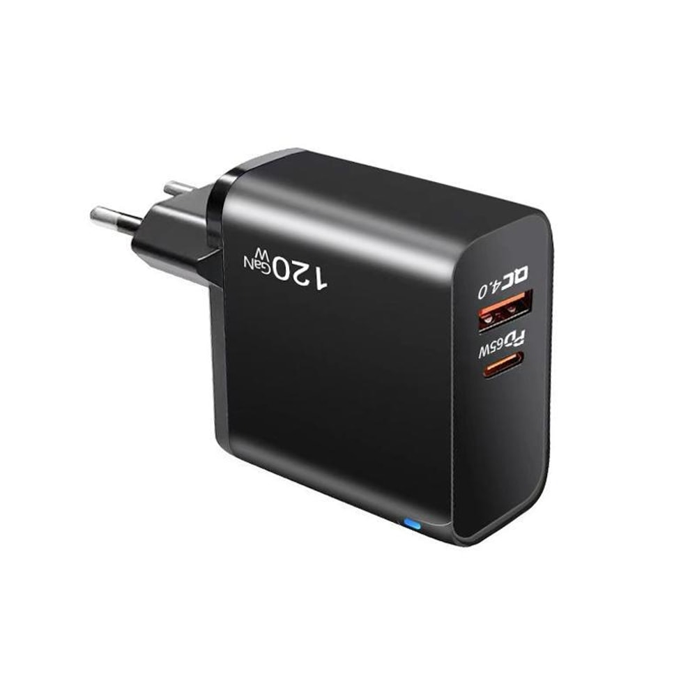 65W GaN USB-C PD Fast Charger for MacBook QC4.0 Multi-Port Power Adapter