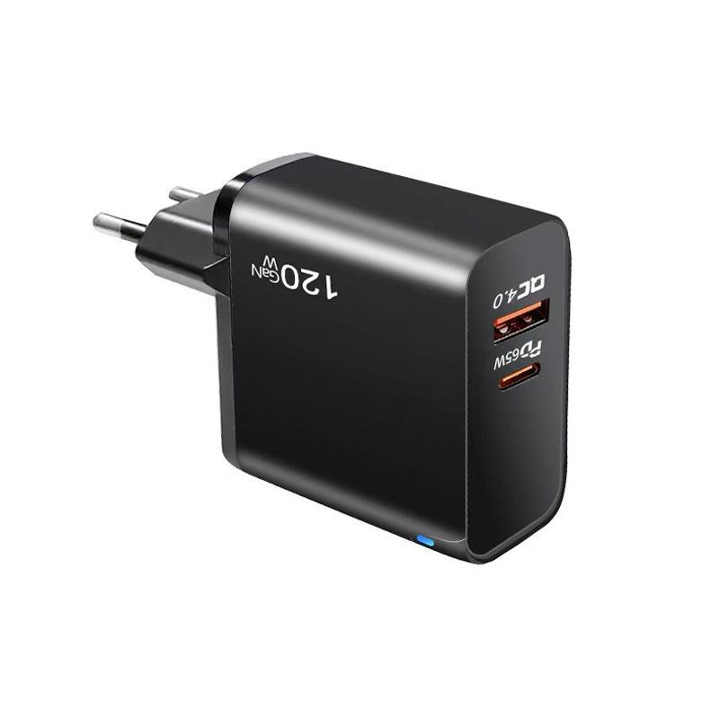 65W GaN USB-C PD Fast Charger for MacBook QC4.0 Multi-Port Power Adapter