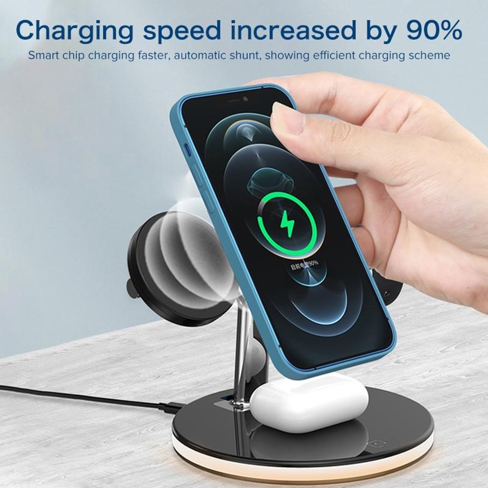 3-in-1 25W Magnetic Wireless Charging Station for iPhone Apple Watch AirPods Fast Charging Dock