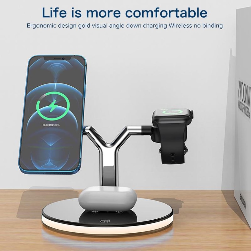 3-in-1 25W Magnetic Wireless Charging Station for iPhone Apple Watch AirPods Fast Charging Dock