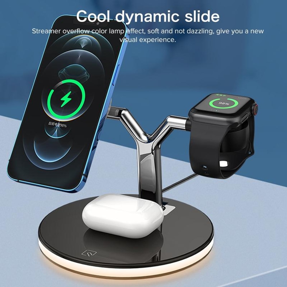 3-in-1 25W Magnetic Wireless Charging Station for iPhone Apple Watch AirPods Fast Charging Dock