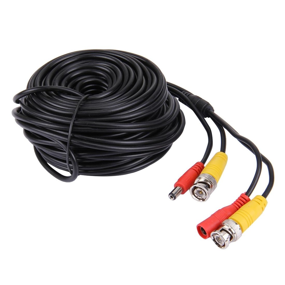 20m CCTV Cable RG59 Coaxial CCTV Video Power Cable Security Camera Cable with BNC Power Connectors