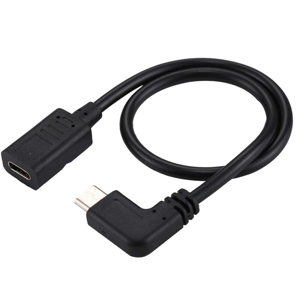 USB-C Elbow Adapter Cable Type-C Female to Male Right Angle 30cm Charging & Data Extension