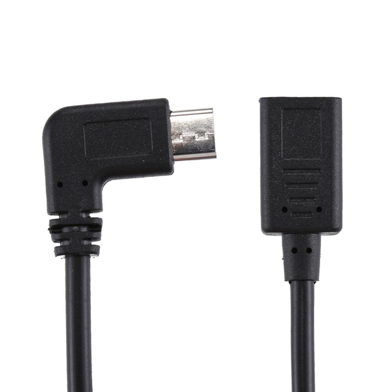 USB-C Elbow Adapter Cable Type-C Female to Male Right Angle 30cm Charging & Data Extension