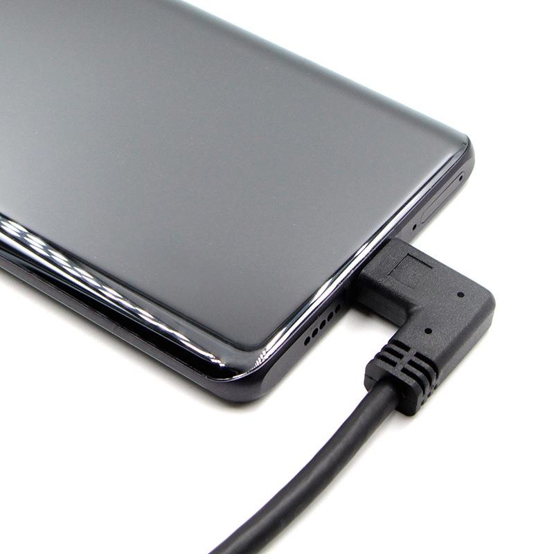 USB-C Elbow Adapter Cable Type-C Female to Male Right Angle 30cm Charging & Data Extension