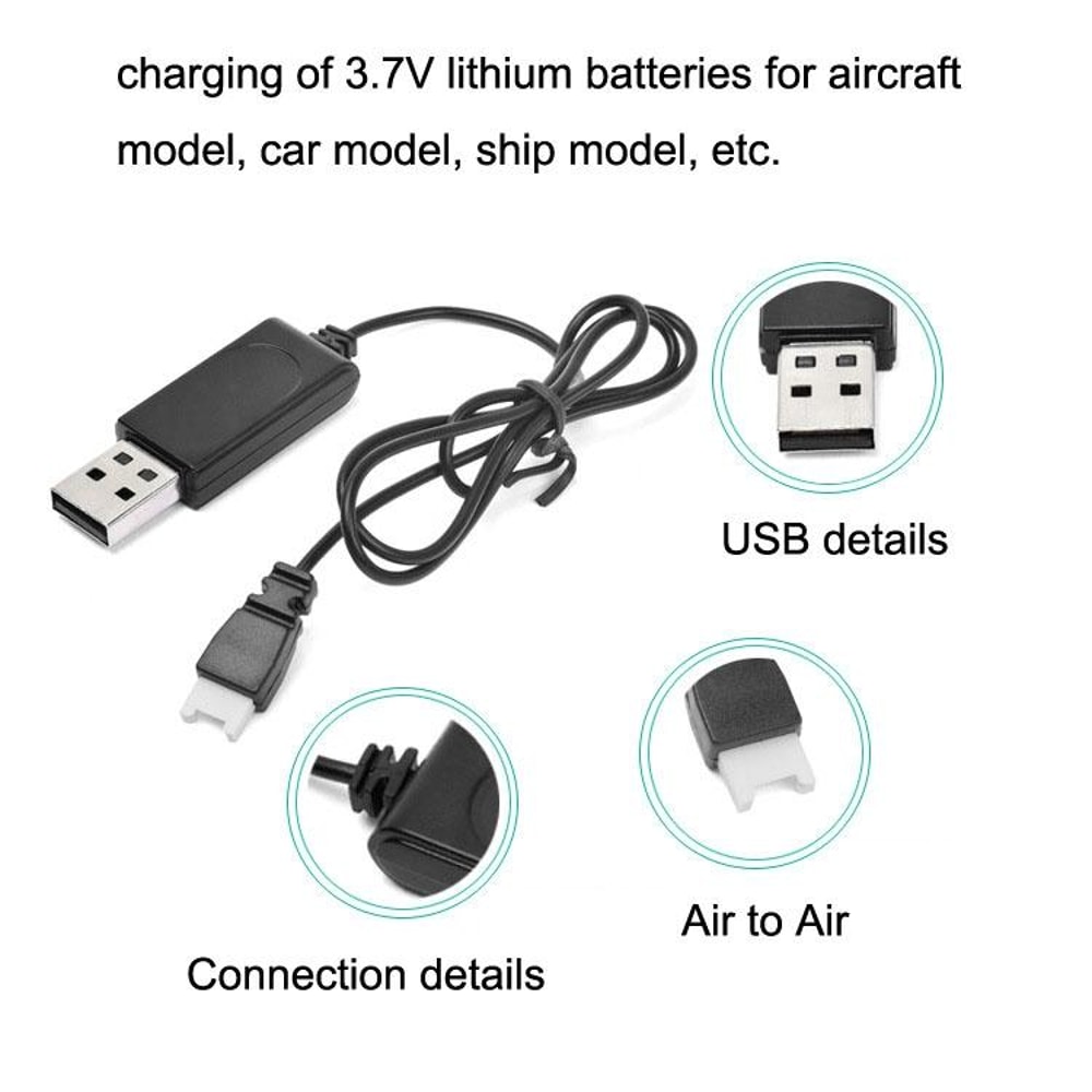 Drone Battery Charging Cable 3.7V Lithium USB Air-to-Air Charger for RC Models