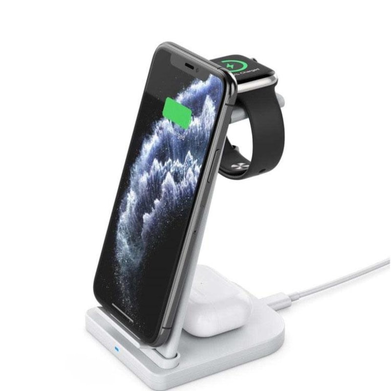 QGeeM 3 in 1 Portable Detachable Wireless Charger Dock for Phone Watch Earbuds