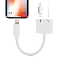 2 in 1 iphone lightning audio charging adapter 8 pin to 3.5mm splitter for music & charging