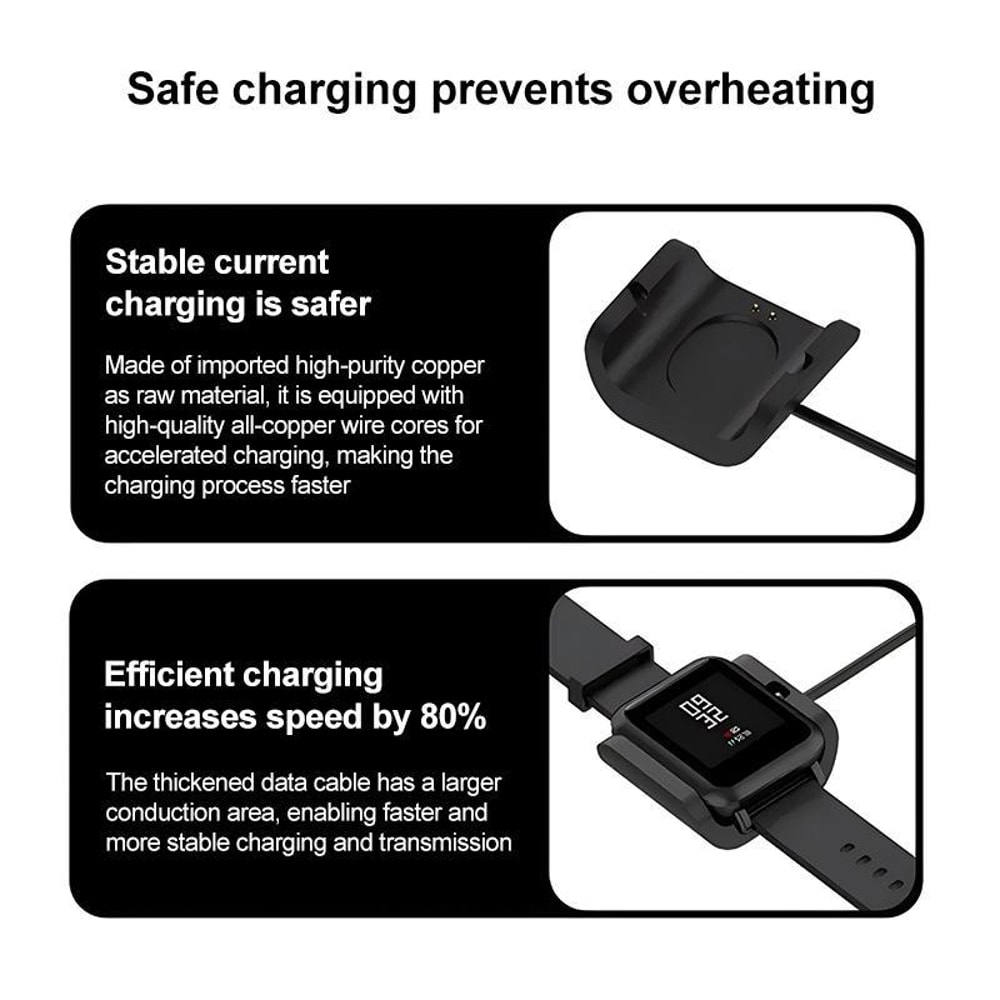 1m Magnetic USB Charging Cable for Amazfit Bip S A1916 Fast Safe Sync Charger
