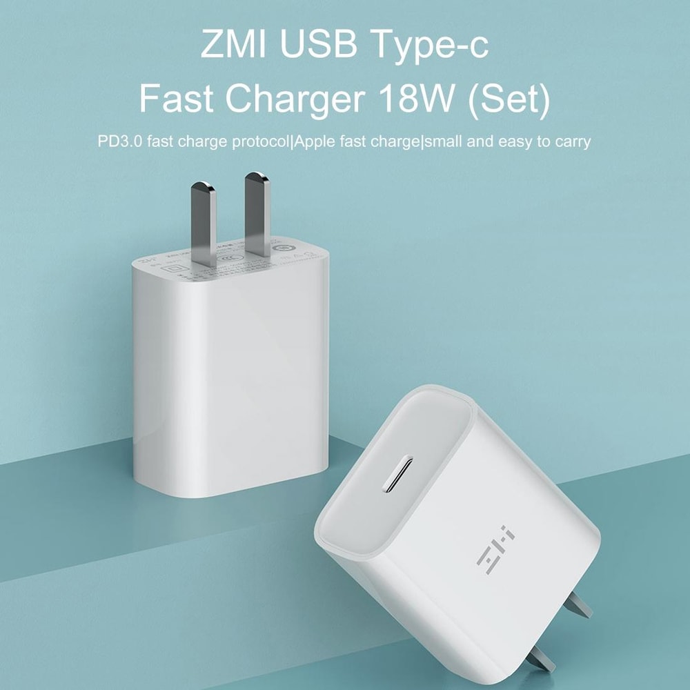 Xiaomi ZMI 20W USB-C Fast Charger Compact Power Adapter for iPhone Android Devices