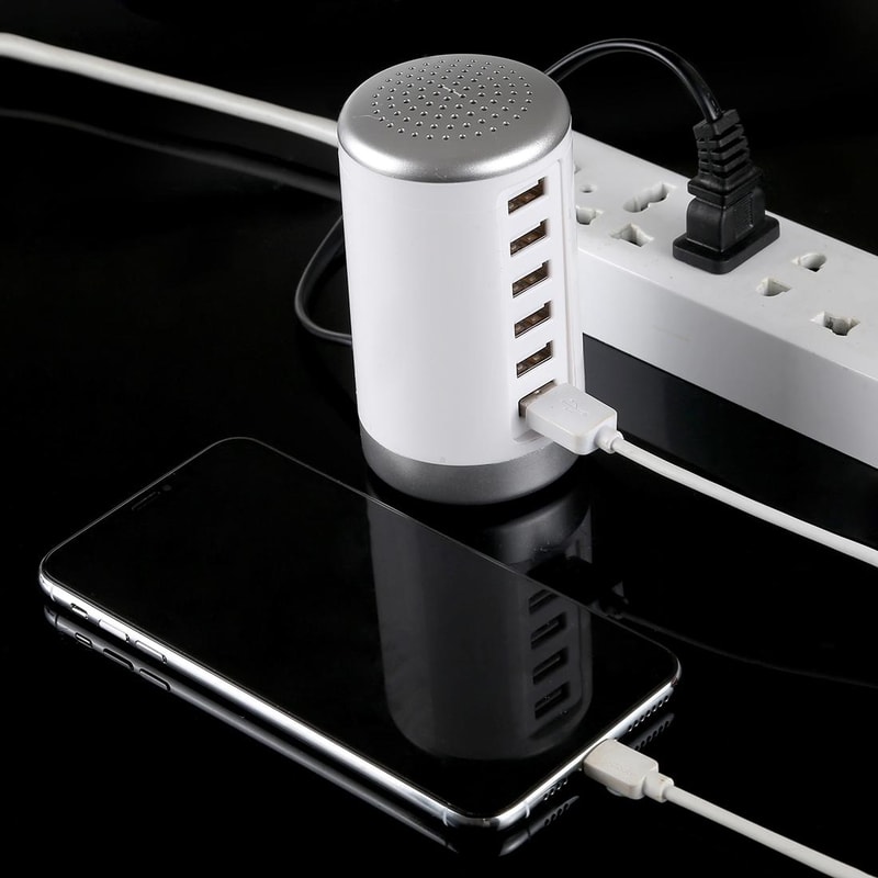 30W 6-Port USB Charging Station Smart Multi Device Fast Charger for Home and Travel