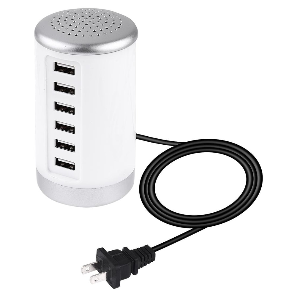 30W 6-Port USB Charging Station Smart Multi Device Fast Charger for Home and Travel