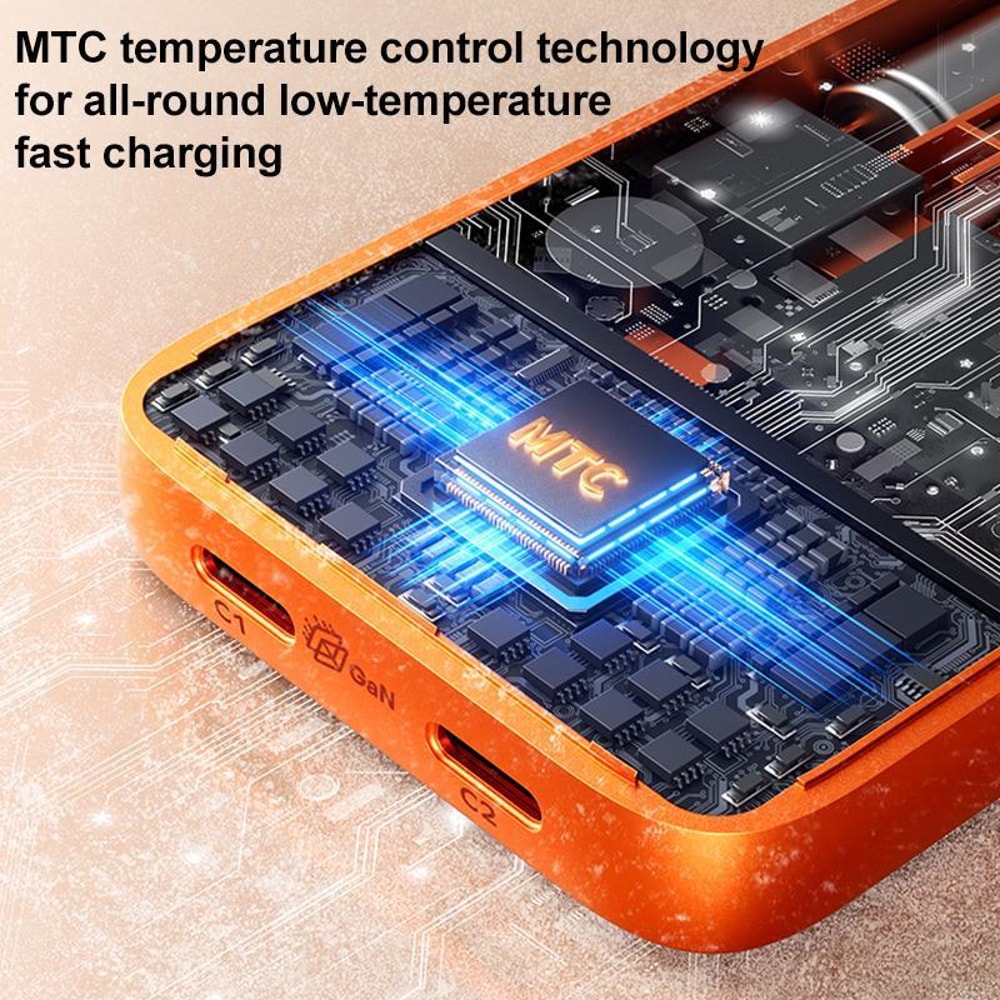 UM79 45W GaN Dual Port USB C PD Fast Charger Kit with Cable Orange