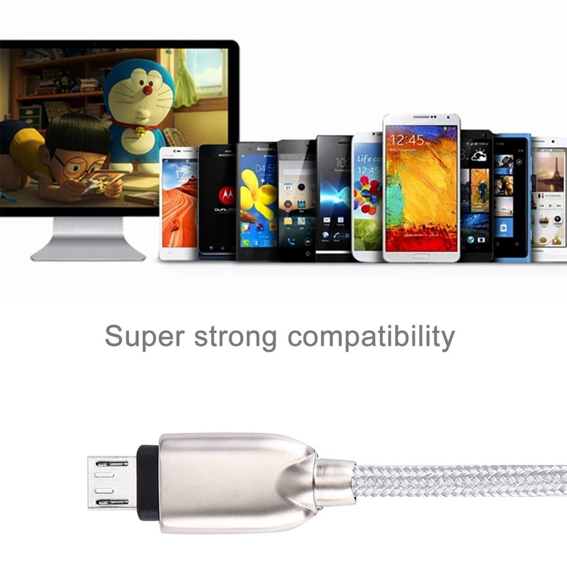 Durable Braided Micro USB Fast Charging Data Sync Cable 1M Copper Core 9