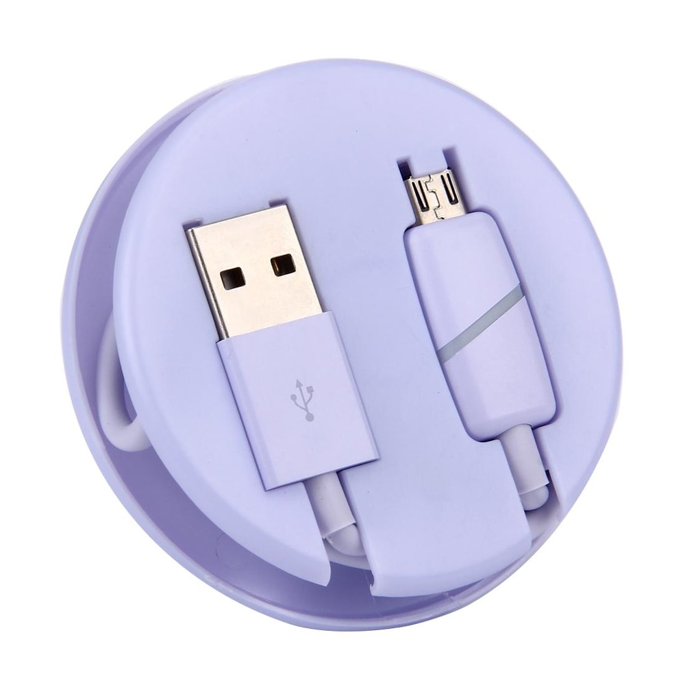 1M Circular Bobbin Micro USB To USB 20 LED Charging Data Sync Cable 7