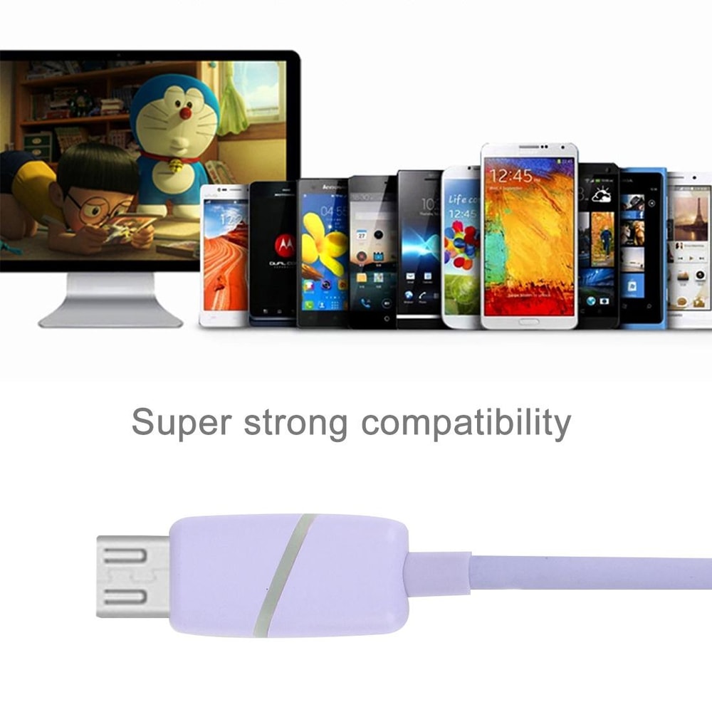 1M Circular Bobbin Micro USB To USB 20 LED Charging Data Sync Cable 9