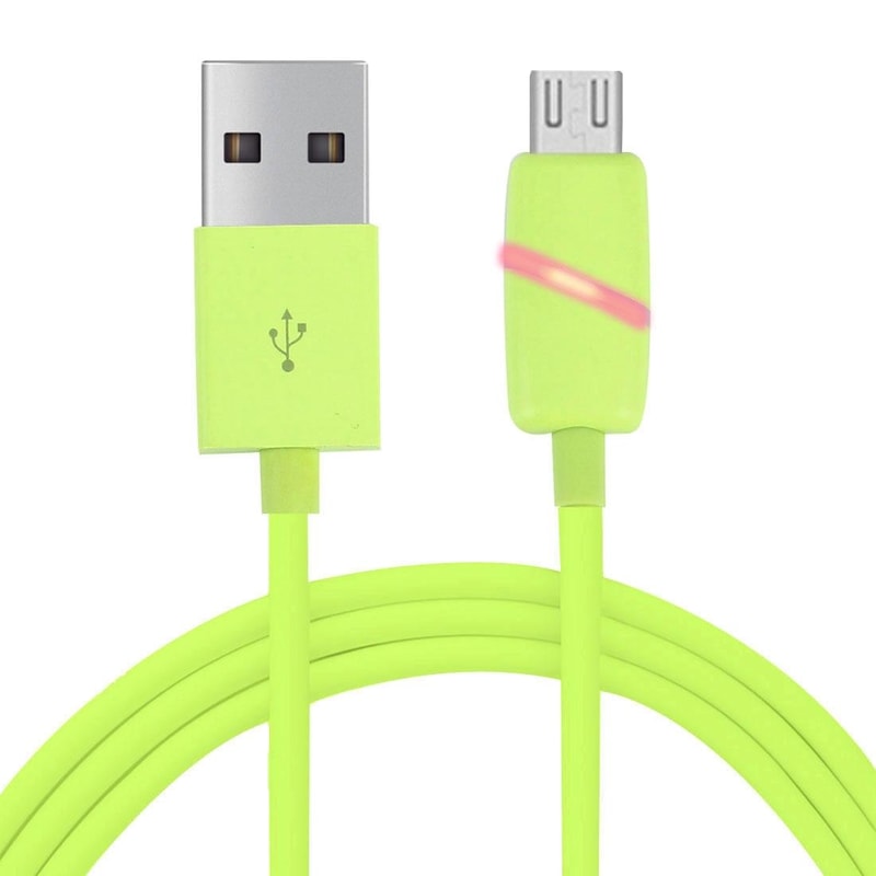 1M Circular Bobbin Micro USB To USB 20 LED Charging Data Sync Cable 4