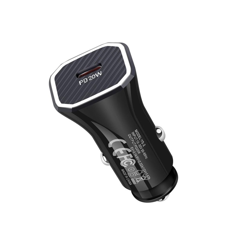 PD 20W USB-C Car Fast Charger for iPhone iPad, Type-C Dual Port Fast Charging Adapter