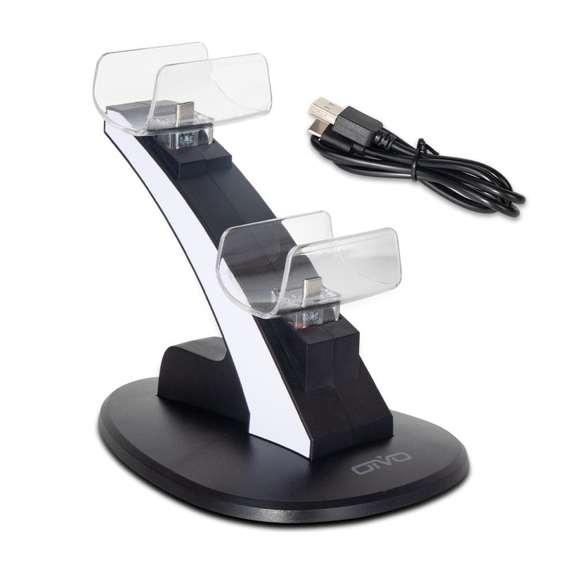 Dual PS5 Controller Charging Dock Fast Charge Stand with LED Indicator