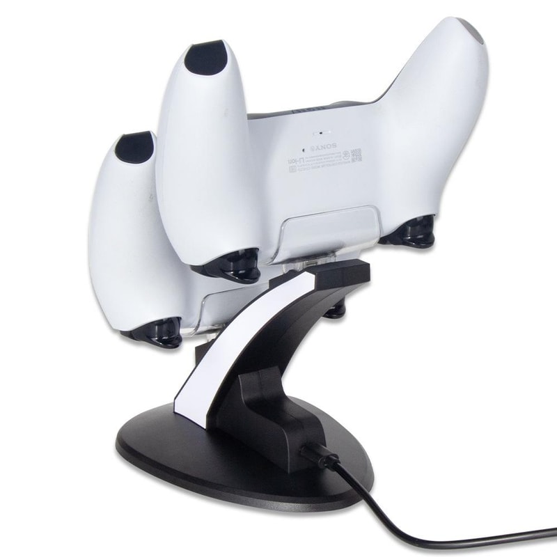 Dual PS5 Controller Charging Dock Fast Charge Stand with LED Indicator