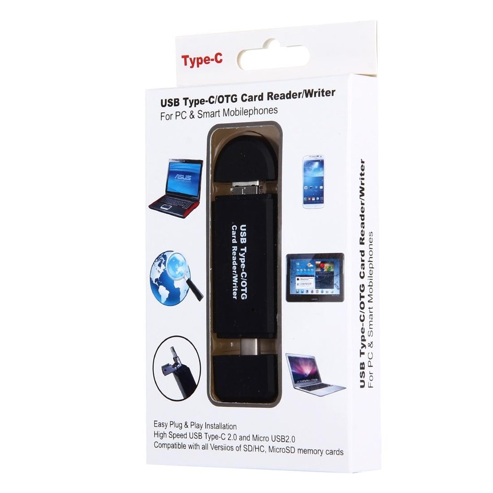 3-in-1 USB-C Card Reader Adapter OTG Multi Port SD Micro USB Hub